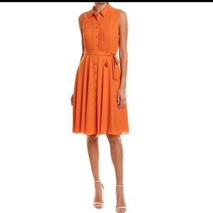 Nanette Lepore Pintucked sleeveless shirt dress
